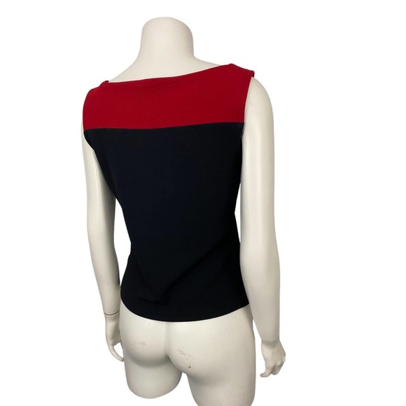 1990s Y2K Colorblock Sleveless Fitted Blouse Gothic Clubwear / Women’s M/L - Picture 4 of 4